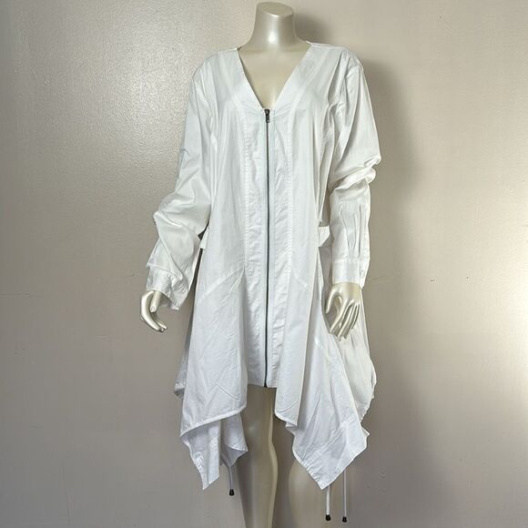 New women’s ASHRO plus size white jacket dress size 2X top oversized trendy
